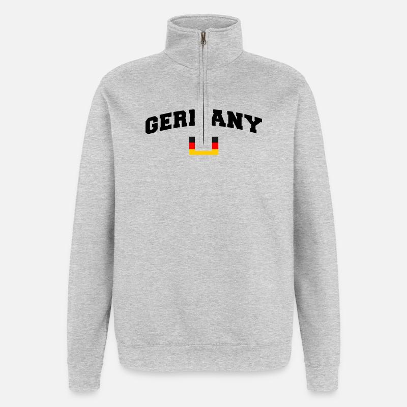 Drapeau allemand - Sweat à zip 1/4 - gris chiné