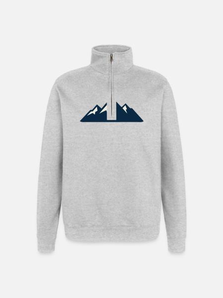 Mountains Mountains Silhouette - Quarter-Zip Sweatshirt - heather grey