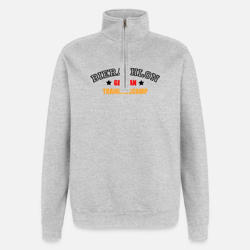 Bierathlon Trainingscamp - Quarter-Zip-Sweatshirt - Grau meliert