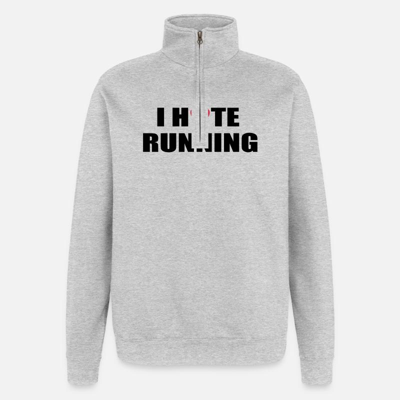 courir - Sweat à zip 1/4 - gris chiné