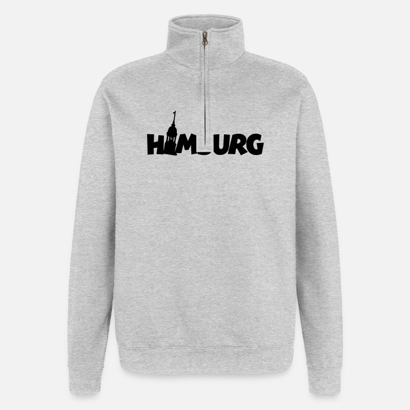 Hambourg Logo - Sweat à zip 1/4 - gris chiné