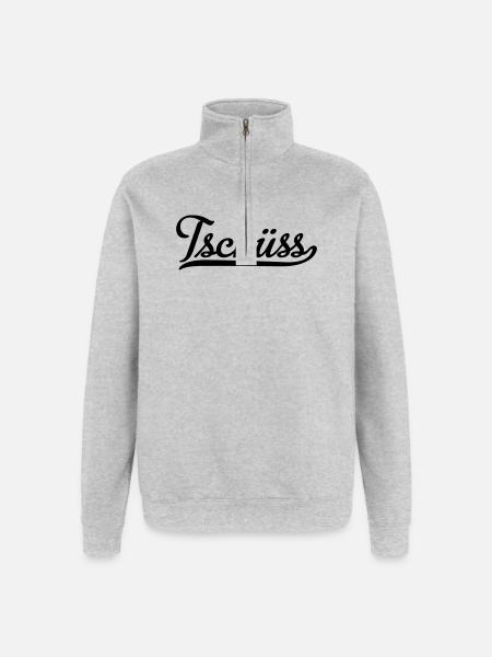 tschüss - Quarter-Zip-Sweatshirt - Grau meliert