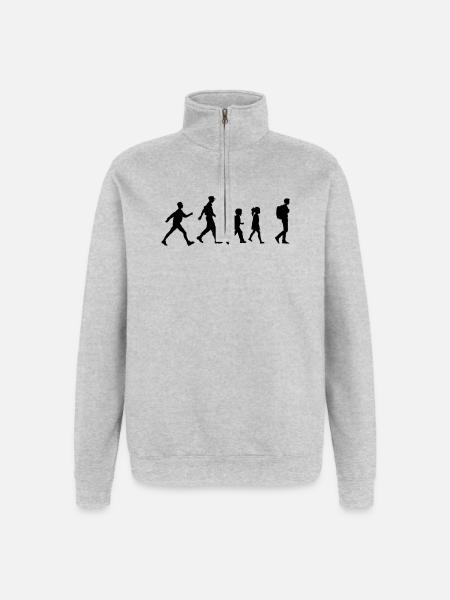 Wandergruppe oder -verein, Familienwandern - Quarter-Zip-Sweatshirt - Grau meliert