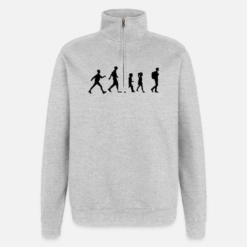 Wandergruppe oder -verein, Familienwandern - Quarter-Zip-Sweatshirt - Grau meliert