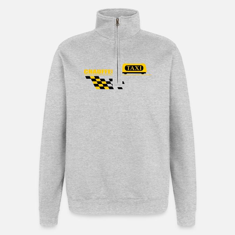 Chauffeur de taxi - Sweat à zip 1/4 - gris chiné