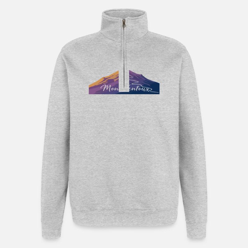 Lebendige Berglandschaft Illustration - Quarter-Zip-Sweatshirt - Grau meliert