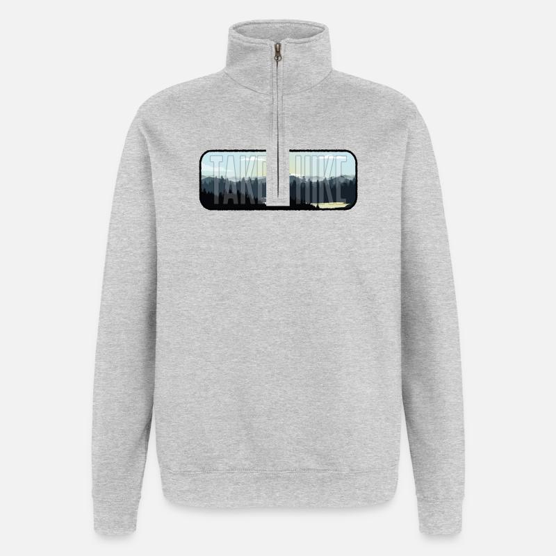Walking in Nature - Take A Hike - Quarter-Zip Sweatshirt - heather grey