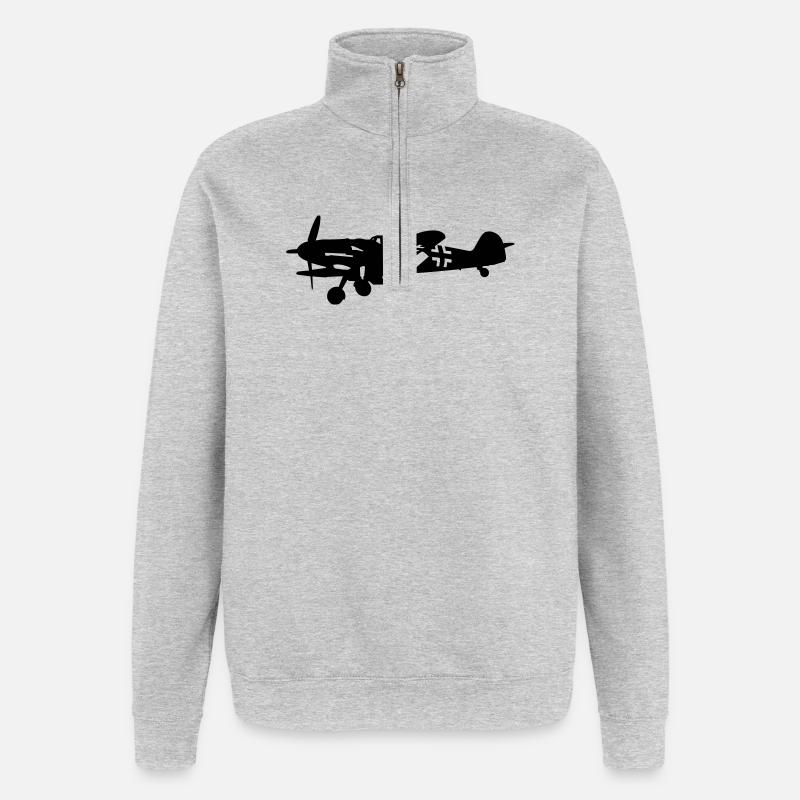 Bf-109 - Sweat à zip 1/4 - gris chiné