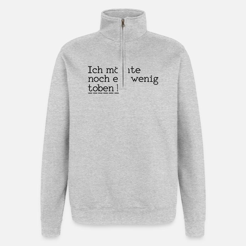 saccage - Sweat à zip 1/4 - gris chiné