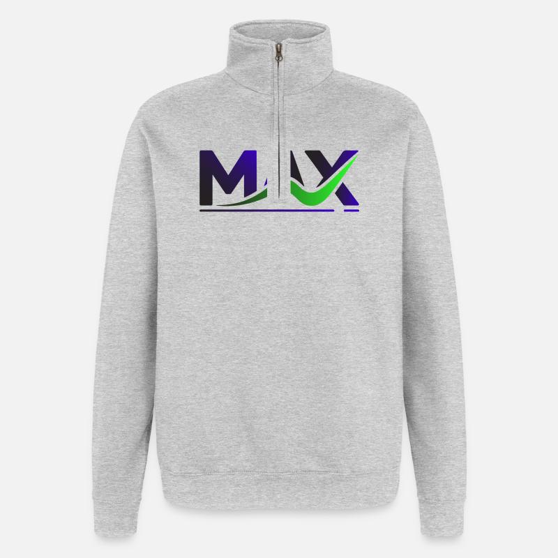 MAX Wave Gradient Logo Tee - Quarter-Zip Sweatshirt - heather grey