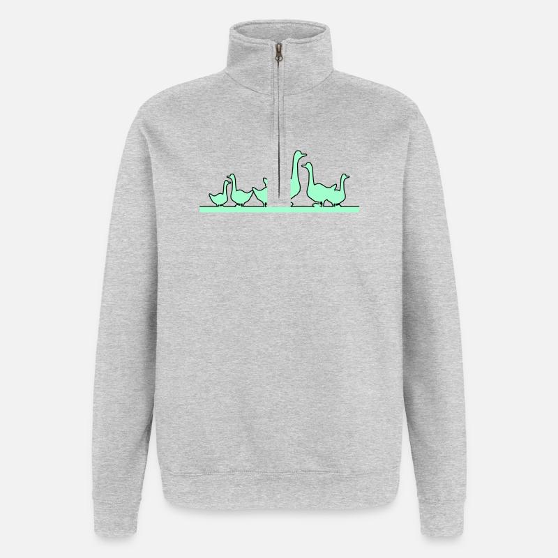 Enten Gänse - Quarter-Zip-Sweatshirt - Grau meliert