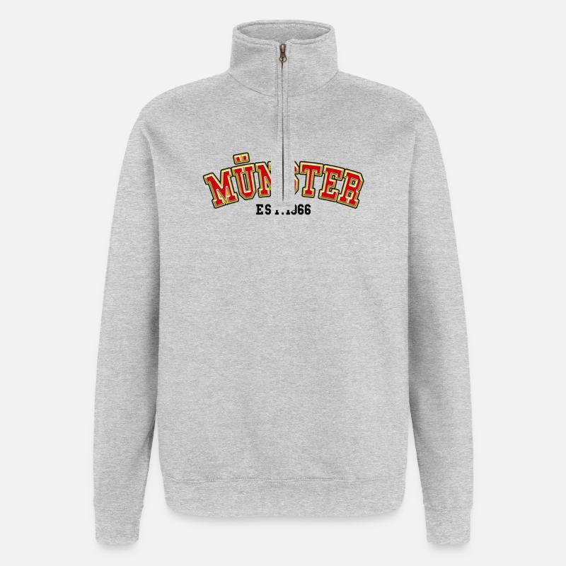 Münster Est. 1966 - Quarter-Zip Sweatshirt - heather grey