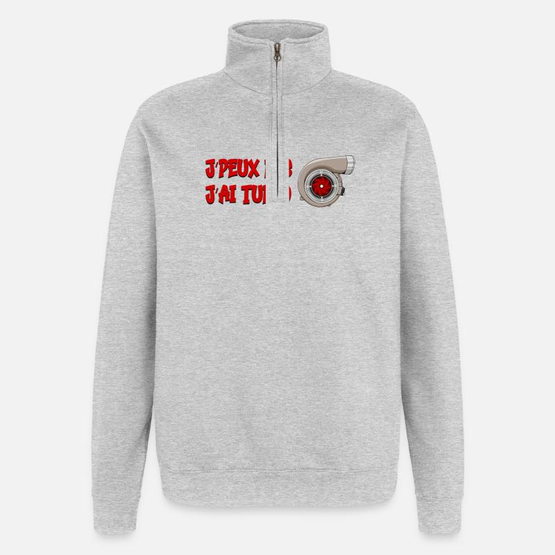 J'peux pas j'ai turbo - Sweat à zip 1/4 - gris chiné