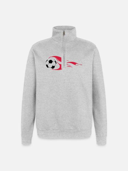 Fußball - Quarter-Zip-Sweatshirt - Grau meliert