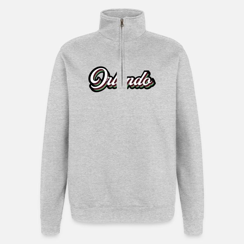 Orlando Rainbow Script - Quarter-Zip Sweatshirt - heather grey