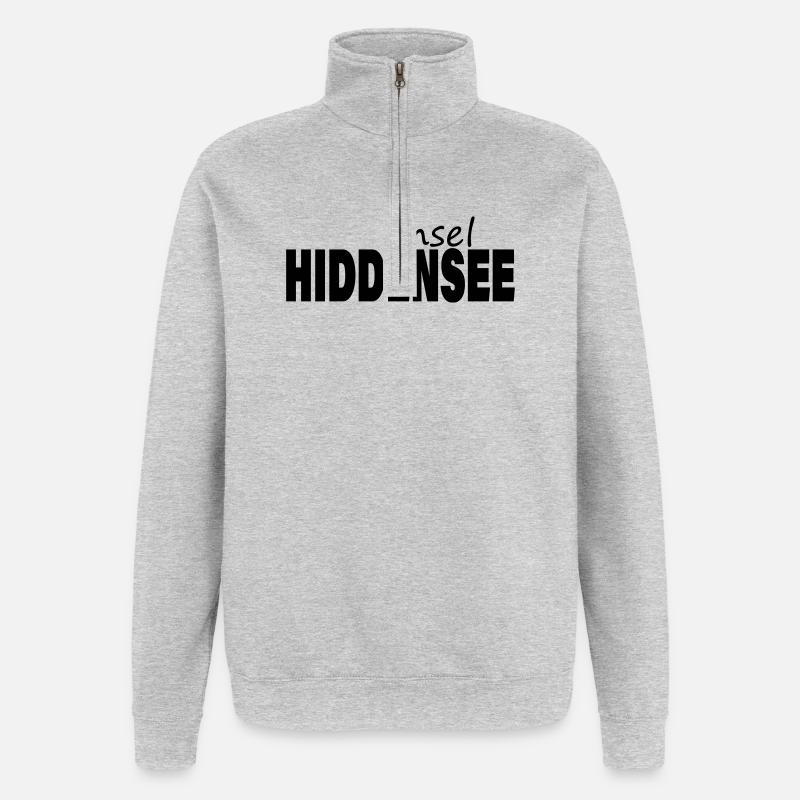 HIDDENSEE - Quarter-Zip-Sweatshirt - Grau meliert