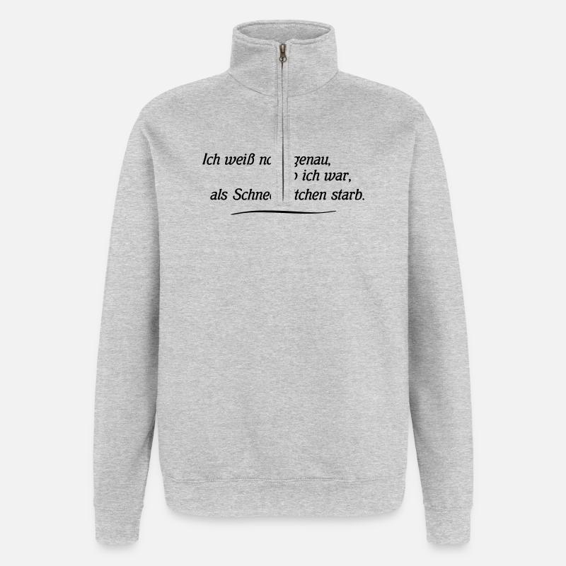 Blanche-Neige - Sweat à zip 1/4 - gris chiné