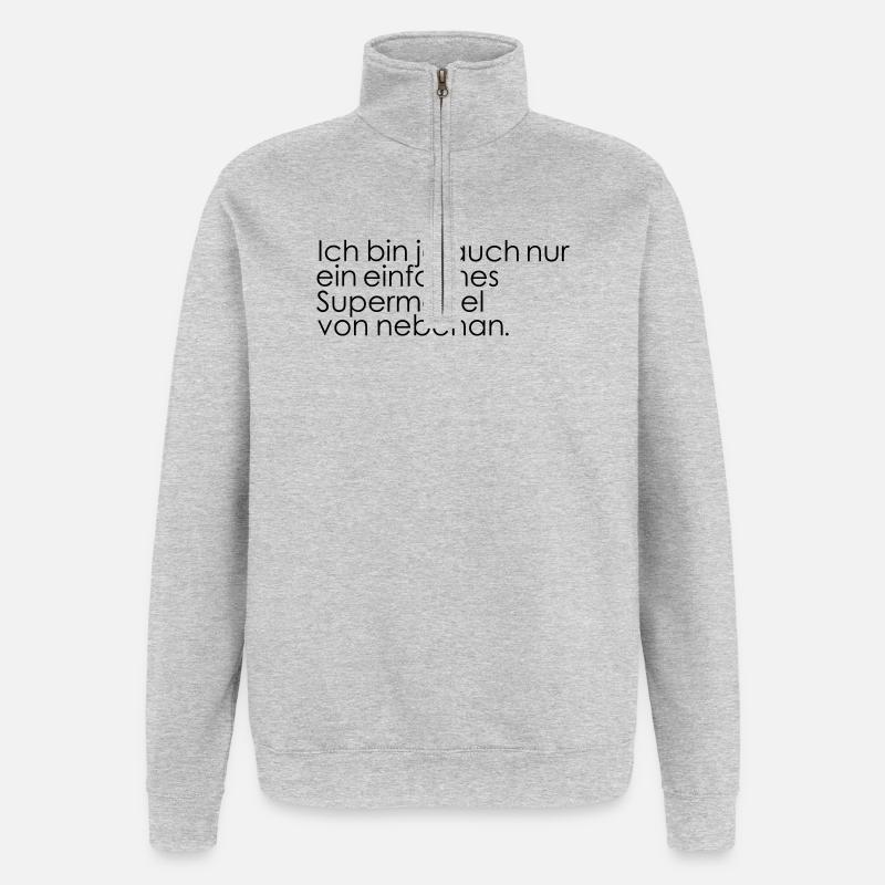 Supermodel von nebenan - Quarter-Zip-Sweatshirt - Grau meliert