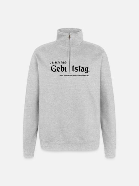 Yes Birthday - Quarter-Zip Sweatshirt - heather grey