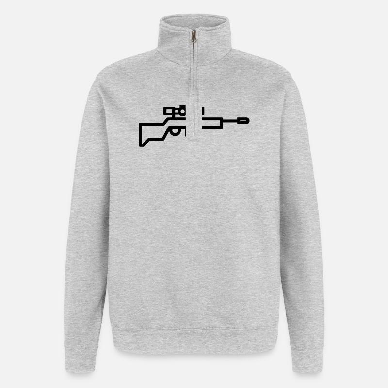 Sniper - Sweat à zip 1/4 - gris chiné