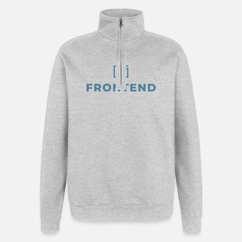 Frontend - Quarter-Zip-Sweatshirt - Grau meliert