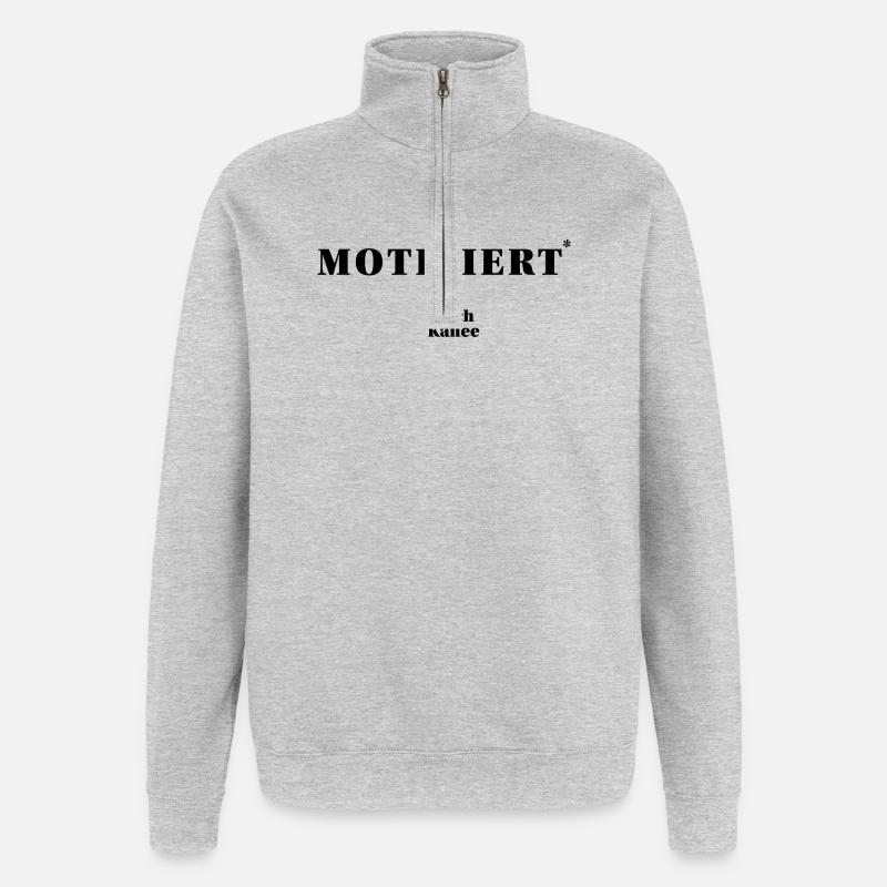 MOTIVATED – after coffee | humorous statement - Quarter-Zip Sweatshirt - heather grey