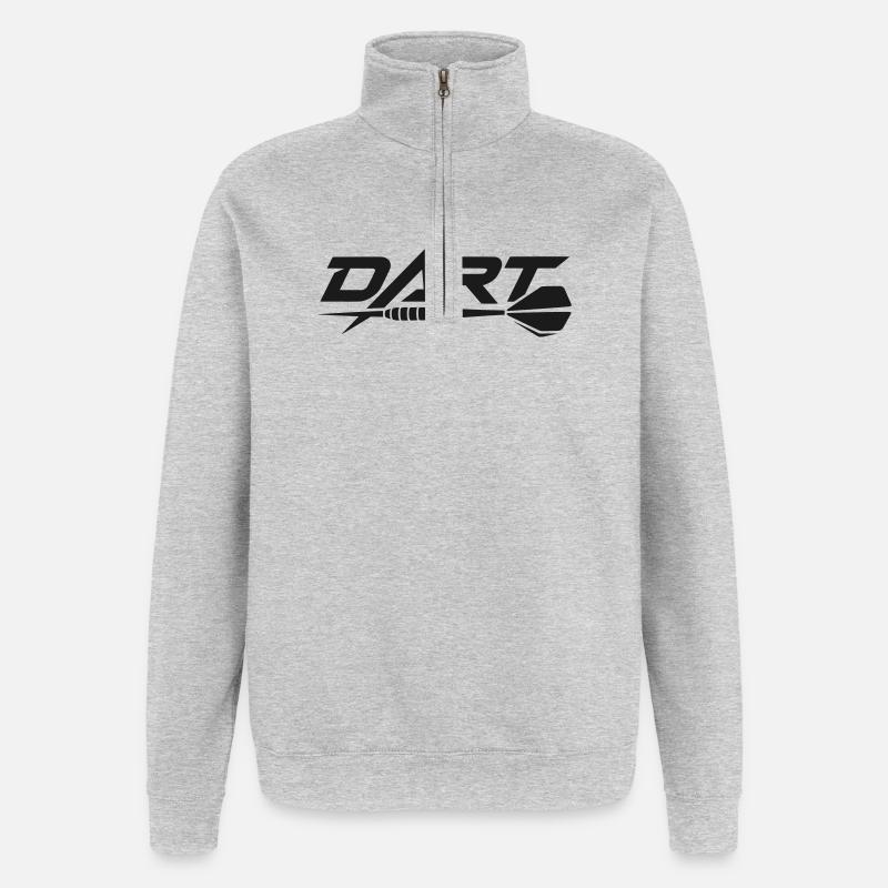 Dart Pfeil Logo Design - Quarter-Zip-Sweatshirt - Grau meliert