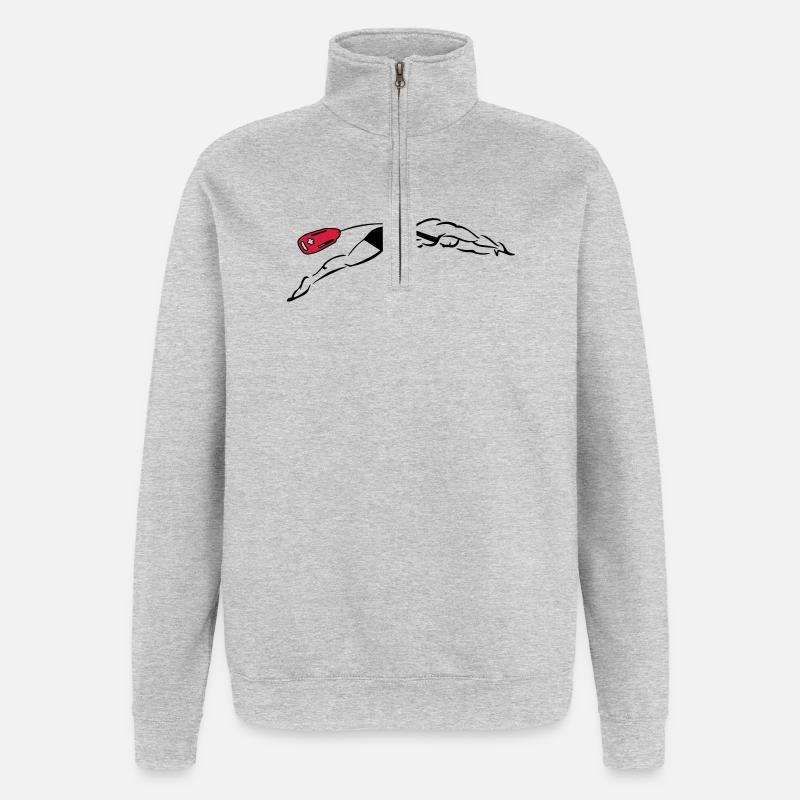 Rettungsschwimmer Tauch - Quarter-Zip-Sweatshirt - Grau meliert