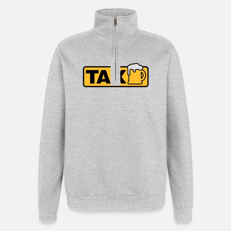 Taxi Bier - Quarter-Zip-Sweatshirt - Grau meliert