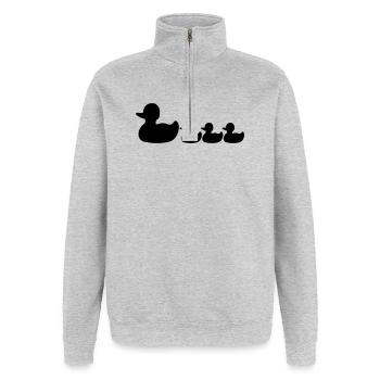 Enten - Quarter-Zip-Sweatshirt - Grau meliert - Vorne - AI Model Female 172 light (172cm) & AI Model Male 178 dark (178cm)
