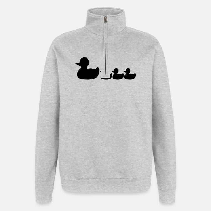 canards - Sweat à zip 1/4 - gris chiné