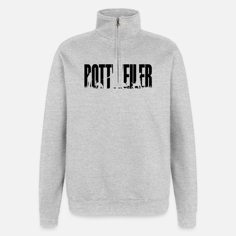 IPO Rottweiler - Quarter-Zip-Sweatshirt - Grau meliert