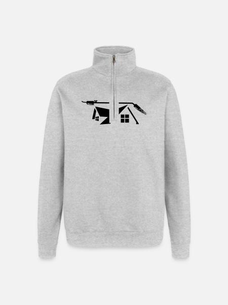 House roofer gas burner - Quarter-Zip Sweatshirt - heather grey