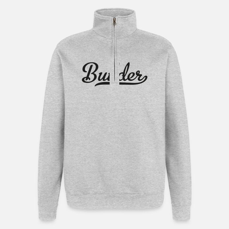 Constructeur - Sweat à zip 1/4 - gris chiné