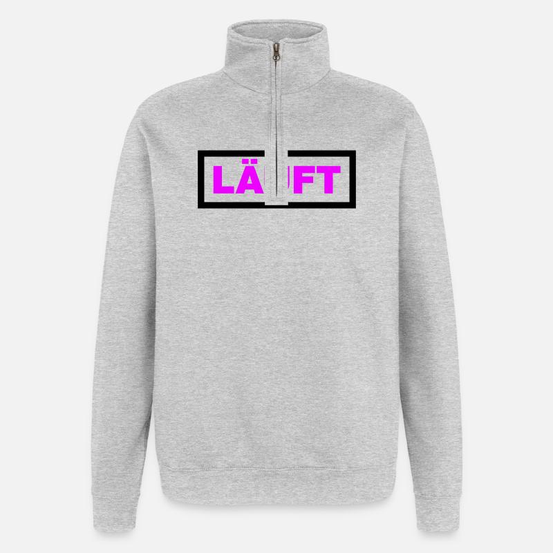 Läuft - Quarter-Zip-Sweatshirt - Grau meliert