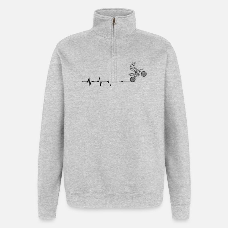 BMX Daredevil Silhouette - Sweat à zip 1/4 - gris chiné