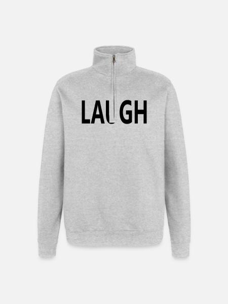 Laugh - Quarter-Zip-Sweatshirt - Grau meliert