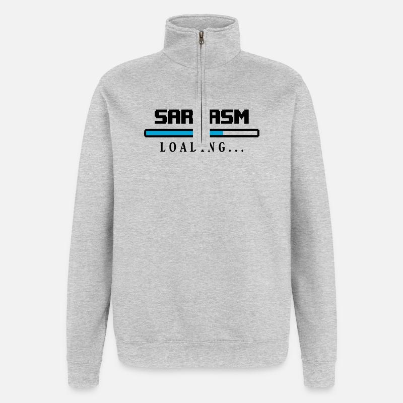 Sarcasm Loading Beam Saying - Quarter-Zip Sweatshirt - heather grey