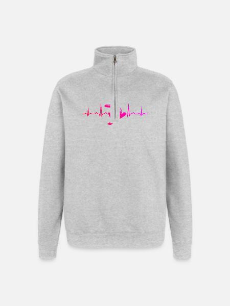 Klare Snowboard Botschaft - Quarter-Zip-Sweatshirt - Grau meliert