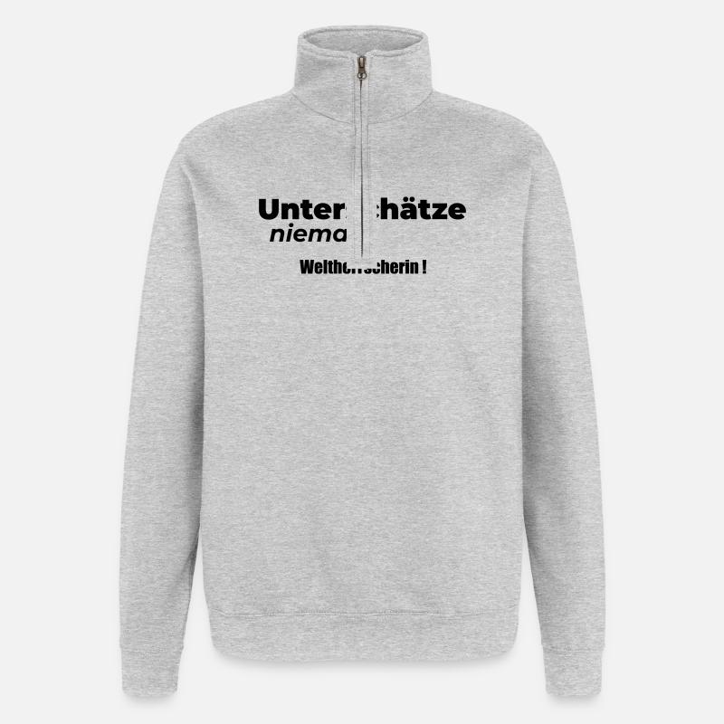 World ruler - Quarter-Zip Sweatshirt - heather grey