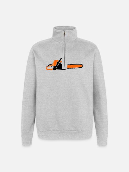 Tronçonneuse Tronçonneuse Bûcheron Bûcheron - Sweat à zip 1/4 - gris chiné