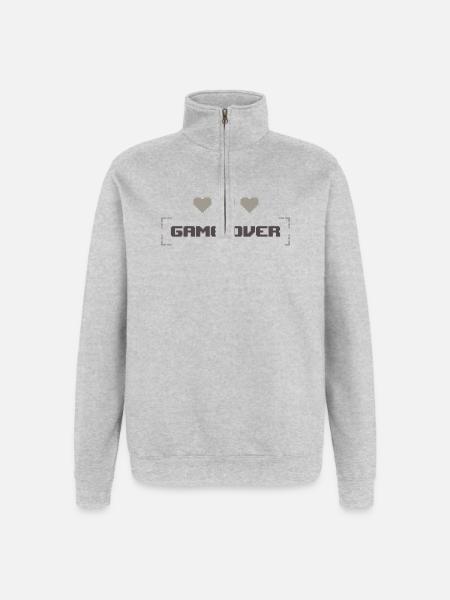 Fin du jeu - Fin du jeu - Sweat à zip 1/4 - gris chiné