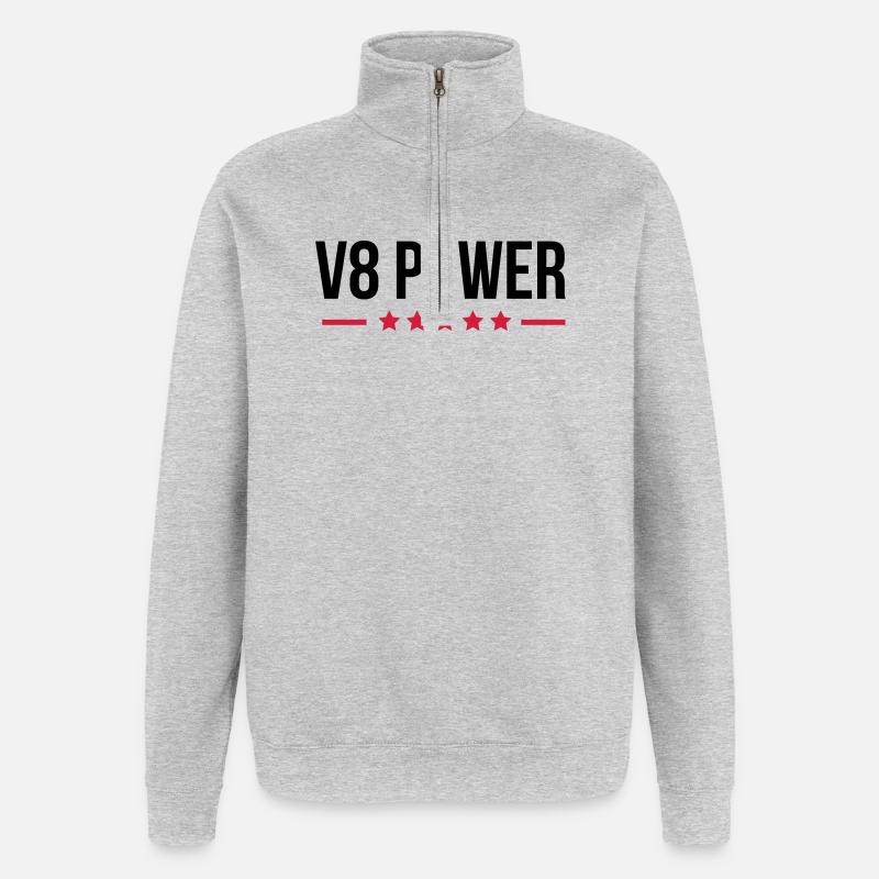 V8 Power - Quarter-Zip-Sweatshirt - Grau meliert