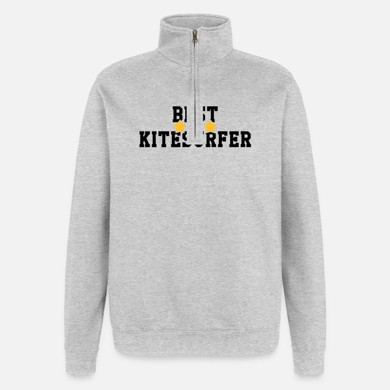 Kiteboarding / Kitesurfing / Kitesurf / - Sweat à zip 1/4 - gris chiné
