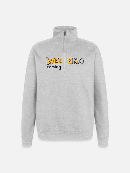Weekend - Sweat à zip 1/4 - gris chiné