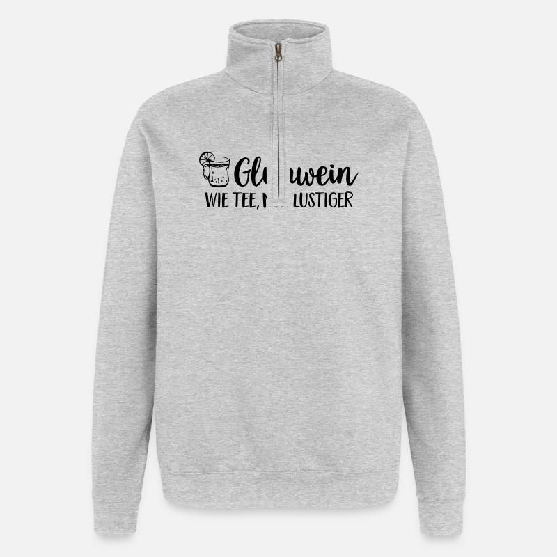 Mulled Wine Mug Saying Christmas - Quarter-Zip Sweatshirt - heather grey