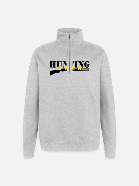Chasse - Chasseur - Sweat à zip 1/4 - gris chiné