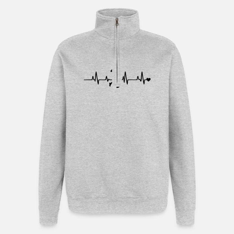 Faire du jogging - Sweat à zip 1/4 - gris chiné