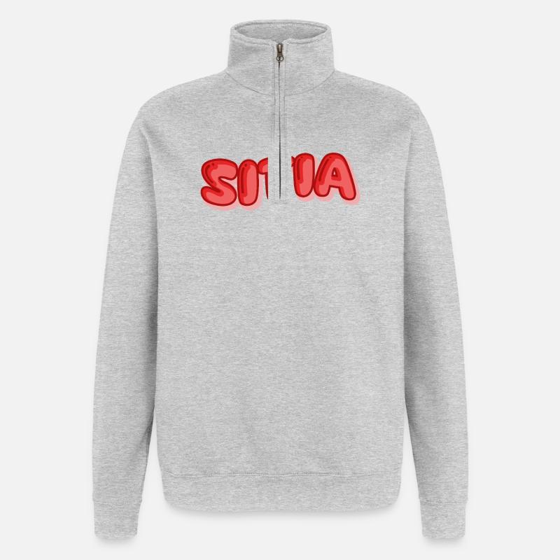 Cadeau pour Sitia - Sweat à zip 1/4 - gris chiné