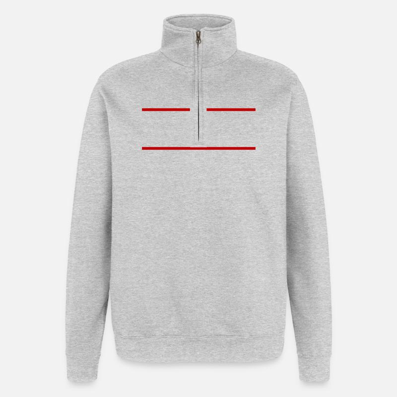 Line Symbol Dash - Quarter-Zip Sweatshirt - heather grey